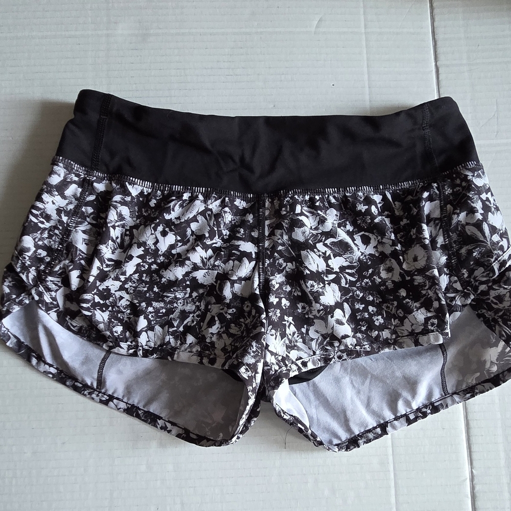 lululemon athletica Black Floral Women's Athletic Shorts